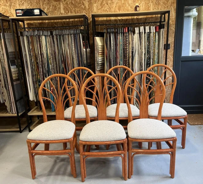 6 chaises en osier